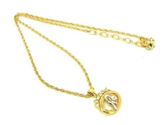 ■美品■ NINA RICCI ニナリッチ ラインストーン ネックレス ペンダント アクセサリー レディース ゴールド系 DE7435