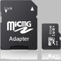 512GB マイクロSDカード 512GB MicroSD メモリーカード 最大100MB/秒の読込速度 高速転送 耐久性 4K UHD録画とデータ転送