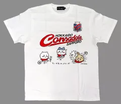 【中古】Tシャツ ちいかわ＆ハチワレ＆うさぎ(北海道コンサドーレ札幌) Tシャツ ホワイト フリーサイズ 「ちいかわ なんか小さくてかわいいやつ×Jリーグ」のサムネイル