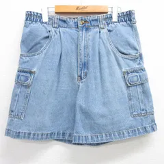 W33/古着 ショート カーゴ パンツ ショーツ メンズ 00s コットン 紺 ネイビー デニム 25apr26 中古 ボトムス 短パン ショーパン