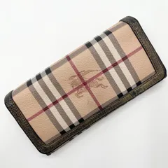 BURBERRY バーバリー 二つ折り 長財布 ノバチェック PVC ホースロゴ