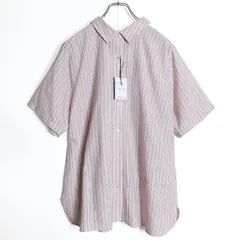 【新品タグ付！】gree*n[nout] グリーンノート★半袖シャツ ストライプ風 刺しゅう入り 大きいサイズ13 イーストボーイ ピンク系 z14837