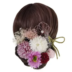 【在庫処分】振袖 着物 成人式 袴 浴衣 結婚式 ヘアアクセサリー 入学式 造花 卒業式 和装 髪飾り 七五三 髪飾り 3点セット 花飾り成人式 4カラー [QianYang]