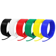 電線 ケーブル 0.5sq AWG20 黒白赤緑黄青 6色セット 3m 100Vケーブル 銅線 配線 コード 絶縁電線 通信機器用ビニル電線 電子機器用 内部配線 DIY 車 バイク 0.5 箱無し 詰め替えセット KVケーブル 電線のみ