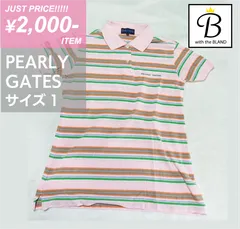 【281】パーリーゲイツゴルフ　半袖ポロシャツ　サイズ１　ピンク系マルチカラー　ボーダー　メンズ【with B】