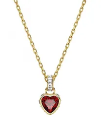 【送料無料】 スワロフスキー レディース ネックレス・チョーカー アクセサリー Stilla Red Heart Crystal Short Pendant Necklace Red