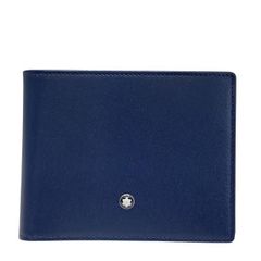 【未使用】MONTBLANC モンブラン 財布 二つ折り財布 折財布 コンパクトウォレット 札入れ レザー ブルー
