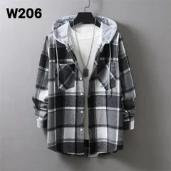 パーカー 即購入OK メンズ チェック柄 フード付き アウター 上着 トップス カーデ おしゃれ ポケット付き 長袖 重ね着風 カジュアル