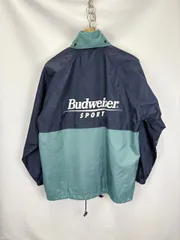OLD Budweiser SPORTS 裏メッシュ ナイロンフーディジャケット サイズS 07091704 01