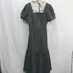 ◇ ⊇ rienda リエンダ 半袖 ロング ワンピース サイズM ブラック レディース E  【1410290064870】