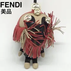 FENDI フェンディ 美品 キーホルダー モンスター ズッカ柄 Fマーク レザー