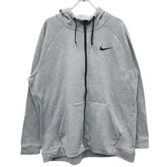 NIKE ロゴスウェット パーカー XXL ライトグレー ナイキ スウッシュ オーバーサイズ 裏地パイル 古着卸 アメリカ仕入 a708-5567