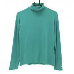 【美品】キャロウェイ 長袖タートルネックシャツ ライトグリーン 袖口ロゴ刺しゅう 微起毛素材 レディース M ゴルフウェア Callaway