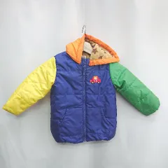 ◇ ⊇ HOT BISCUITS キッズ ワッペン付き 長袖 ダウンジャケット サイズ90 マルチカラー 男の子 女の子 E  【1502060019040】