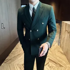 [L ]春 コーデ メンズ 用 服 シンプル ファッション オシャレ 大人 かっこいい 大きいサイズ ストリート 紳士服 ダブルブレスト スーツ ハイエンド スリム ビジネス カジュアル 結婚式 スーツ