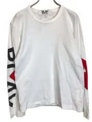 【中古】PLAY COMME des GARCONS プレイコムデギャルソン ロングTシャツ AZ-T258　ロングスリーブ ハート ロゴ Tシャツ カットソー ホワイト S 44831597