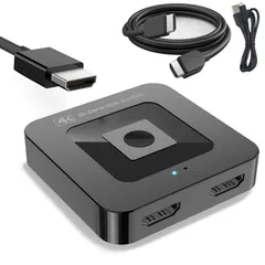 Stick TV PC PS5/PS4/PS3 1.5m付属 2枚セットHDMIケーブル ブルーレイプレーヤー 切り替え器 ディスプレイ 双方向 テレビ HDMIセレクター スプリッター プロジェクター 1入力2出力/2入力1出力 切替器 hdmi 等に適用