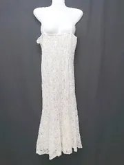 ◇ ⊂ NICE CLAUP レース マーメイド キャミソール ロング丈 ワンピース サイズF オフホワイト レディース E  【1411070009654】