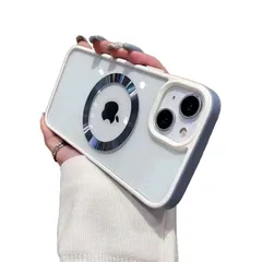 iPhone 14 Pro Max ケース MagSafe 対応 ストラップ穴付き クリア 透明 iPhone14 Pro Max カバー MagSafe ケース カラーフレーム 薄型 可愛い レディース 背面カバー ハードケース (iPhone1