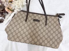 【美品】グッチ ハンドバッグ GGスプリーム  ベージュ