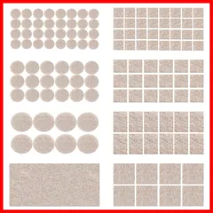 【数量限定】家具保護パッド 8種類サイズ129枚セット 5mm厚め フェルト家具パッド 防音 防振 滑り止め 床守り 衝撃吸収 床傷防止 LIKENNY 地震対策 騒音対策 家具 家電 ソファー テーブル 椅子足カバー ベージ