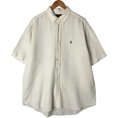古着 ラルフローレン Ralph Lauren BLAKE 半袖 リネン ボタンダウンシャツ メンズXL相当/eaa552968