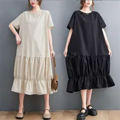 ワンピース夏春ワンピロングワンピースレディース半袖40ギャザーゆったり体型カバーきれいめ切り替えサマー涼しい可愛いAライン特別感 J8X2560