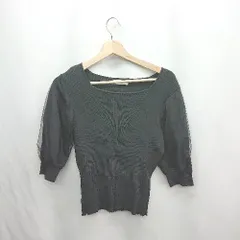 ◇ ⊂ Feroux フェルゥ 伸縮性あり 半袖 サマーニット サイズひょ ブラック レディース E  【1412260001779】