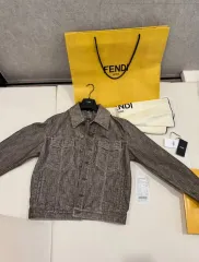 美品 FENDI 863 レオパード デニムジャケット 総柄 42 大きいサイズ 美品 FENDI 863 レオパード デニムジャケット 総柄 42 大きいサイズ