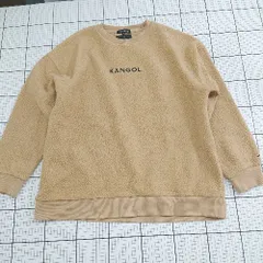 ◇ ⊇ MONO-MART モノマート KANGOL 長袖 ロゴブランド刺繍ボアトレーナー サイズF ベージュ系 レディース　メンズ E  【1508250007569】