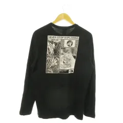 ザノースフェイス THE NORTH FACE 長袖Tシャツ ロンT クルーネック コットン バックプリント ロゴ アウトドア M 黒 ブラック /AO16 ■GY19