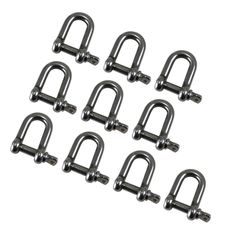 D形シャックル 吊り 荷重400kg フック 10点セット 8mm ステンレス (M8 シャックル 10個入り) HFS(R)