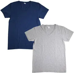 半額以下！　コ160921NH-S.M.L.XL　ベルバシーン 　VELVA SHEEN　  NAVY＋H.GRAY　ネイビー/グレー　２枚入り　S,Ｍ.L,XL 選べるサイズ　　ポケット無し　無地T　Vネック　インナー　トップス　上質な肌着