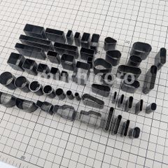 型抜き 52個 金型 革用 小さい ポンチ 大量 シェイプパンチ ラベル 皮 穴あけ パンチ タグ制作