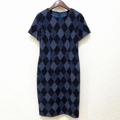 #wnc 긴자 매기 긴자 매기 원피스 블루 블랙 다이아몬드 백 지퍼 타이트 반소매 여성 [867607]