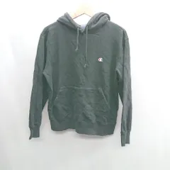 ◇ Champion チャンピオン ロゴ刺繍 長袖 スウェットトレーナー サイズL ブラック系 レディース E  【1408060013883】