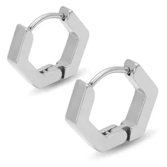 【6角ピアス 1ペア】[Adelina Style] 六角 多角形 フープピアス メンズ レディース サージカルステンレス プレゼント