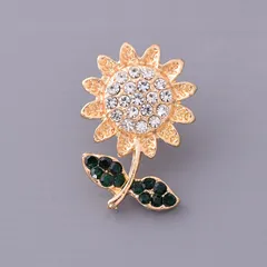 ブローチ ひまわり 花 フラワー 可愛い シンプル ギフト デイリー使い ワンポイント プチプラ 大人かわいい ナチュラル ブローチ 人気のサムネイル