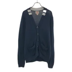 ブルックスブラザーズ レッドフリース 長袖 Vネック コットンニット カーディガン S ネイビー×ホワイト Brooks Brothers Red Fleece メンズ 古着 【240508】