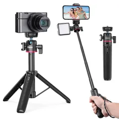 【人気商品】4段伸縮 360度雲台 自撮り棒 撮影安定 持ち運び便利 Gopro用三脚 軽量 ミニ 卓上 コールドシュー ストラップ付き カメラ三脚 OSMO POCKET MT-73 1、2/iPhone/Gopro/Dji Osmo Ulanzi Actiのサムネイル
