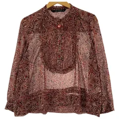 ZARA WOMAN ザラウーマン 総柄ブラウス sizeEUR Ｍ/ボルドー系