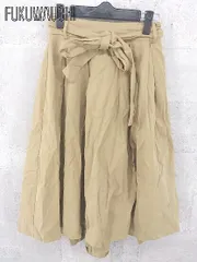 ◇ nano universe ナノユニバース 膝丈 ギャザー スカート F ベージュ レディース 【中古】 【1002798704862】