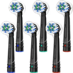 Trustnice 互換品ブラウン オーラルB互換 替えブラシ マルチアクションブラシ EB50 回転ブラシ オーラルビー 対応 歯垢除去 家庭用 6本(ブラック)