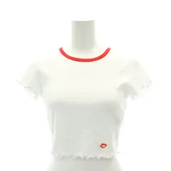 アレキサンダーワン ALEXANDER WANG  LETTUCE HEM CREW NECK BABY TEE Tシャツ カットソー 半袖 プルオーバー コットン XS 白 ホワイト 赤 レッド /YQ ■OSのサムネイル
