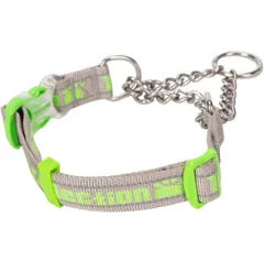 ★cocomall 引っ張ると首が締まるタイプ 2022最新トレーニング犬の首輪 日本授権店 TRUE LOVE専門販売店 犬首輪 犬の首輪 犬用訓練首輪 中型、大型犬用首輪 ペット用品  調節可能 ハーネス リード (M, グリーン＆グレー)