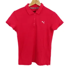 プーマ ポロシャツ トップス 半袖 コットン混 ゴルフウエア レディース Mサイズ ピンク PUMA 【中古】