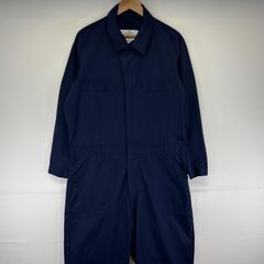 古着 ミリタリー  長袖つなぎ 米軍実物 オールインワン ワーク 作業着 胸ポケット ジャンプスーツ 2006年 46R  ネイビー メンズ