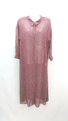 ◇ ◎ MERCURYDUO ドット シースルー 透け感 リボン ガーリー 長袖 ロング丈 ワンピース サイズF パープル系 レディース E  【1308160009130】