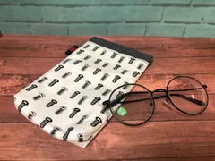 メガネケース バネ口ポーチ ネジ柄