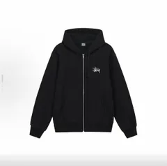 希少サイズ✨️Stussy　ストックロゴ　プルオーバーパーカー　XL　黒　大きい ステューシー STUSSY ストックロゴ プルオーバー パーカー